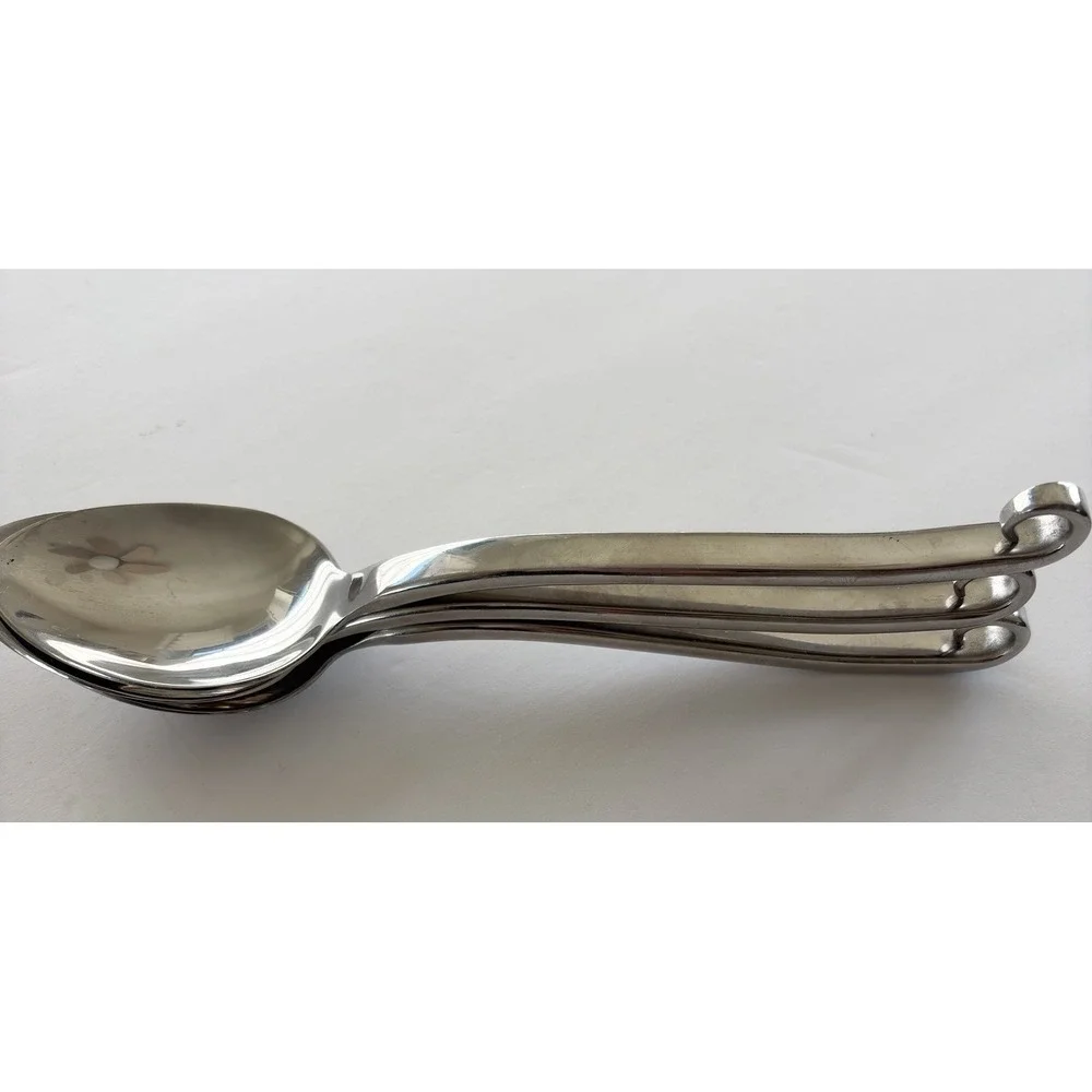 Lot Of 3 Sabatier Hi Light Hook Handle Oval Soup Spoon 18/10 Stainless Steel
